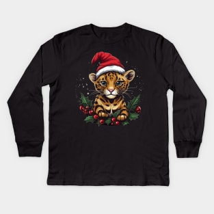 Ocelot Christmas Kids Long Sleeve T-Shirt